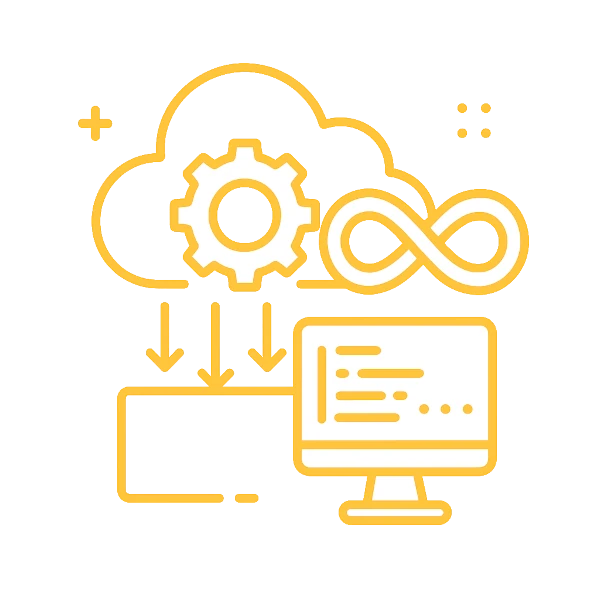 A wrench sits over a compute screen with code, representing support for an existing system