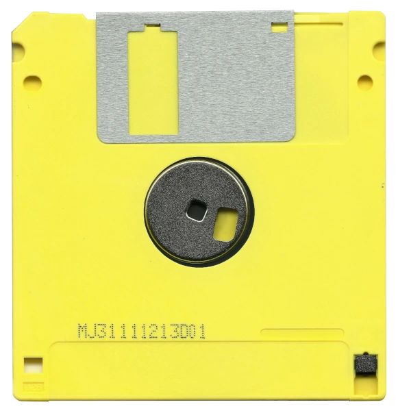 A yellow floppy disk