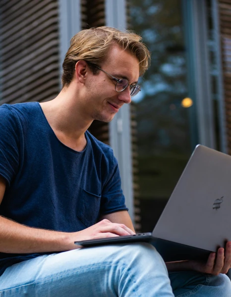 Man using a laptop