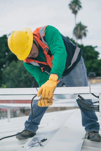 A tradie working on site